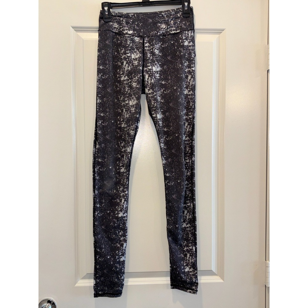 Kyodan‎ Ankle Leggings Womens XS Black White Abstract Stretch Running Athletic